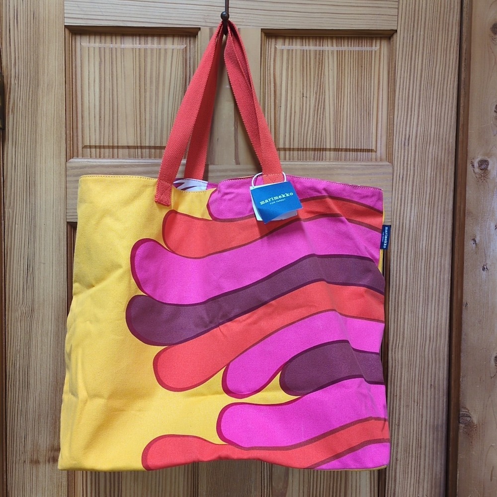 NWT Marimekko Albatrossi Oversized Tote Beach Bag Target 🩷 💛 (Storage Spots)